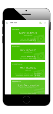 Caja Popular Móvil app ver cuenta de ahorro e inversión