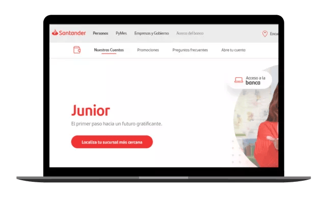 Cuentas de ahorro para niños Cuenta Junior Santander