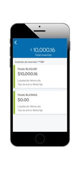 Depositar y retirar inversiones de tarjeta de débito Citibanamex en app