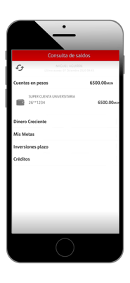 Dinero Creciente Santander en app Santander