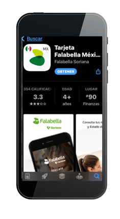 app móvil para administrar la Tarjeta Falabella Soriana México
