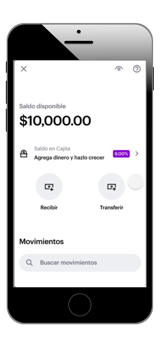 app de nu muestra el dinero que se ahorra en las cajitas Nu