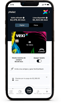 Consultar saldo de Vexi Carnet en app